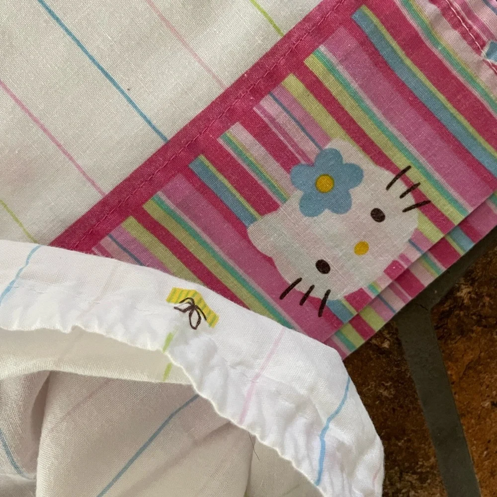 Vintage Hello Kitty sheet set Sanrio flat sheet and fitted sheet bed set